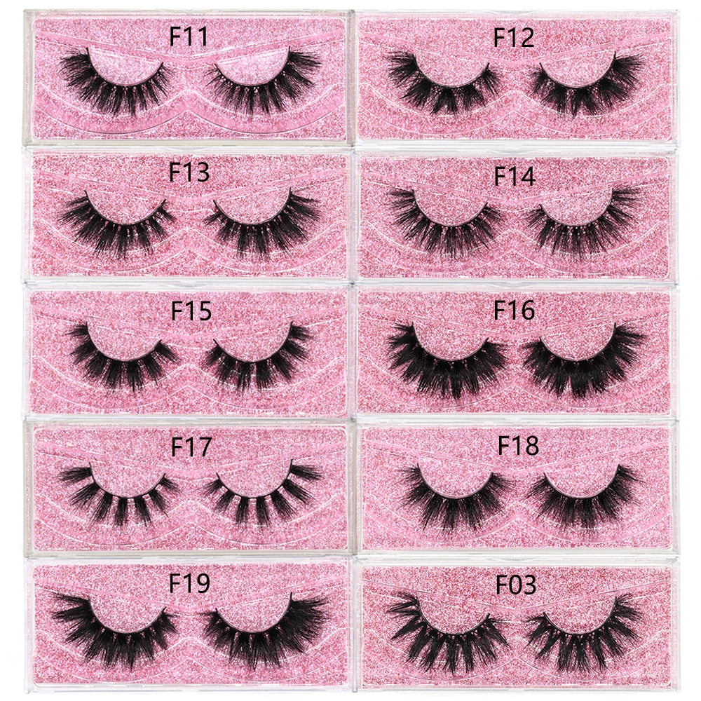 FOXESJI Mink Lashes Fluffy Dramatic Wispy False Fake Eyelashes Cross Lash Extension Natural Soft 3D Mink Lashes Eyelashes Makeup