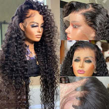 Load image into Gallery viewer, 40 Inch Curly Lace Front Human Hair Wigs For Black Women Pre Plucked Brazilian Hair 13x4 Deep Wave Frontal Wig 13x6 Hd Lace Wig
