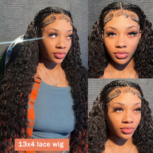 Load image into Gallery viewer, 40 Inch Curly Lace Front Human Hair Wigs For Black Women Pre Plucked Brazilian Hair 13x4 Deep Wave Frontal Wig 13x6 Hd Lace Wig
